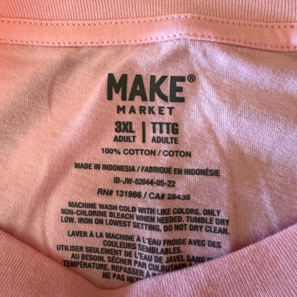 Women’s 3X Graphic Tee. Cute print. Pink short sleeve t-shirt. Pre-owned - Picture 3 of 3